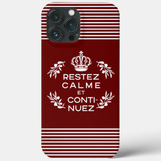 赤と白フランスのKeep Calm and Carry On iPhone 13 Pro Maxケース