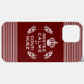 赤と白フランスのKeep Calm and Carry On Case-Mate iPhoneケース (裏面 (横))