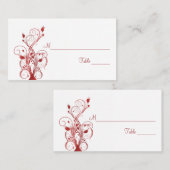 赤と白フローラプレイスカード プレイスカード (正面/裏面)