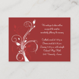 赤と白フローラ披露宴カード エンクロージャーカード