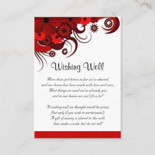 赤と白フローラ結婚の願い エンクロージャーカード (正面)