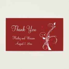 赤と白フローラ結婚式の引き出物ラベル