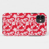 赤と白フローラ繰り返しパターン Case-Mate iPhoneケース (裏面(横))
