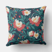 赤と白フローラ クッション (裏面)