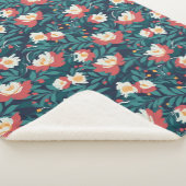 赤と白フローラ シェルパブランケット (3/4)