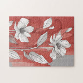 赤と白フローラ ジグソーパズル (横)