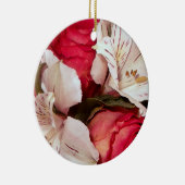 赤と白フローラ セラミックオーナメント (右)