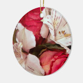 赤と白フローラ セラミックオーナメント (左)