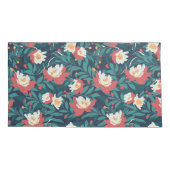 赤と白フローラ 枕カバー (裏面-左)