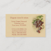 赤と白ブドウのフルーツの販売 名刺 (裏面)