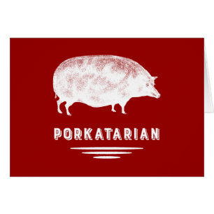 赤と白ベーコンの恋人のPorkatarianのヴィンテージのブタ
