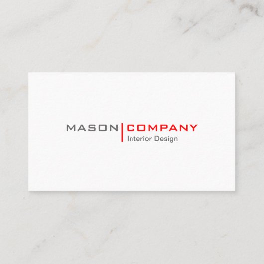 赤と白ミニマル名刺 名刺 (裏面)