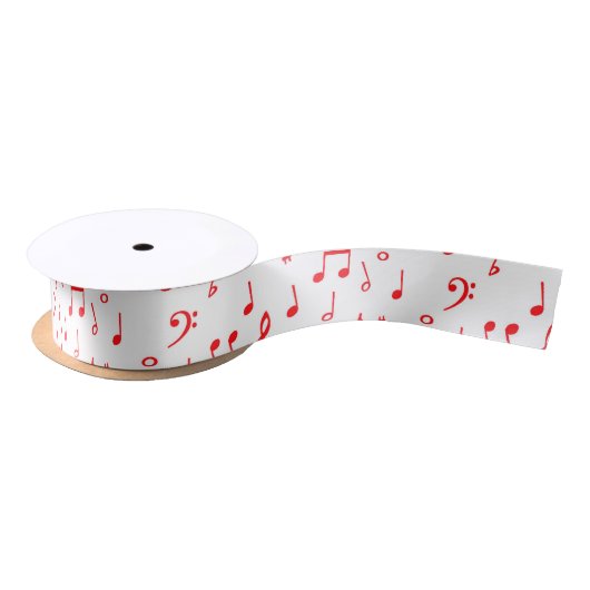 赤と白ミュージカル サテンリボン (リール)