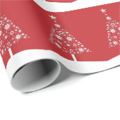 赤と白モダンツリー ラッピングペーパー (ロールコーナー)