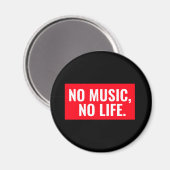 赤と白モダンデザイン無音楽No Life マグネット (正面/裏面)