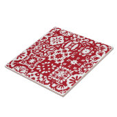 赤と白モダンメキシコのポルトガル語ホームデコール タイル (側面)