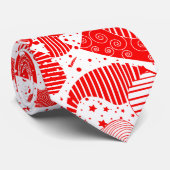 赤と白モダン抽象芸術 ネクタイ (ロール)