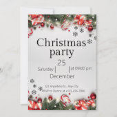 赤と白モダン招待状 招待状 (正面)