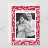 赤と白モダン破線 シーズンカード (正面)