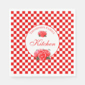 赤と白レトロ市松模様に スタンダードランチョンナプキン (正面)