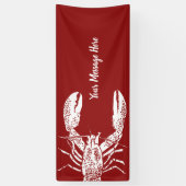 赤と白ロブスターパーソナライズされた 横断幕 (縦)