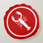 赤と白ロブスター ラウンドクッション (裏面)