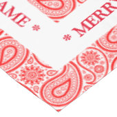 赤と白ヴィンテージペイズリーパターン テーブルクロス (アングル)