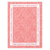 赤と白ヴィンテージペイズリーパターン テーブルクロス (正面)