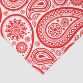 赤と白ヴィンテージペイズリーパターン 薄葉紙 (詳細)