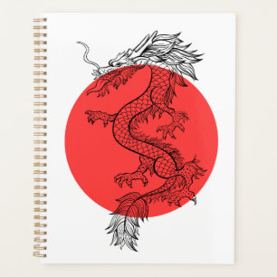 赤と白中国の龍 プランナー手帳