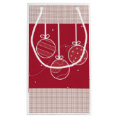 赤と白休日の装飾 スモールペーパーバッグ (裏面)