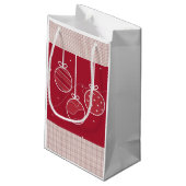 赤と白休日の装飾 スモールペーパーバッグ (裏面アングル)