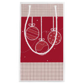 赤と白休日の装飾 スモールペーパーバッグ (正面)