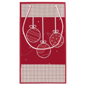 赤と白休日の装飾 スモールペーパーバッグ (裏面)