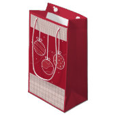 赤と白休日の装飾 スモールペーパーバッグ (正面アングル)