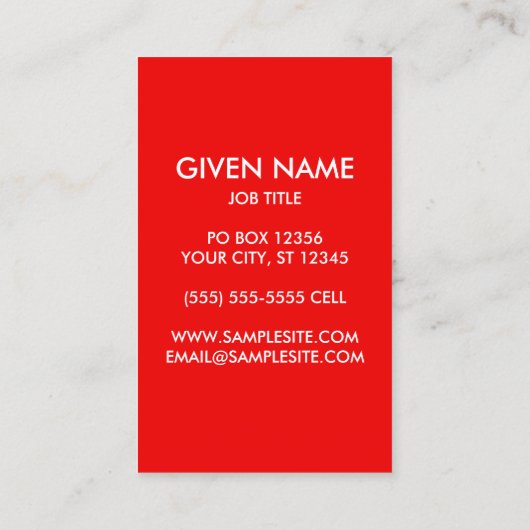 赤と白保CalmおよびEdit文字 名刺 (裏面)