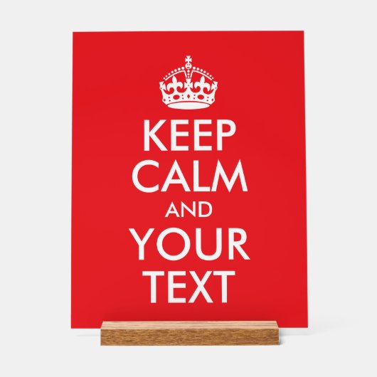 赤と白保CalmとYour Text アクリルサイン (正面)