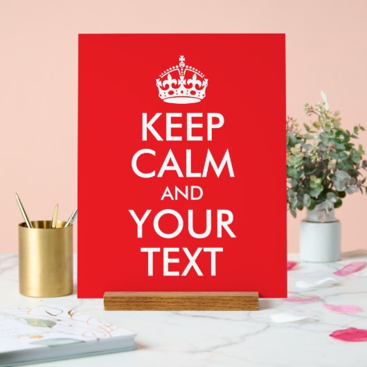 赤と白保CalmとYour Text アクリルサイン (ウェディング)