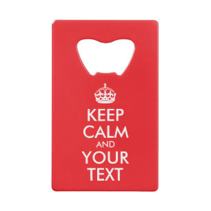 赤と白保CalmとYour Text クレジットカード栓抜き