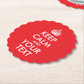 赤と白保CalmとYour Text ペーパーコースター (アングル)