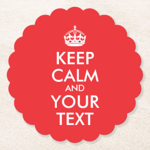 赤と白保CalmとYour Text ペーパーコースター