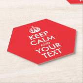 赤と白保CalmとYour Text ペーパーコースター (アングル)