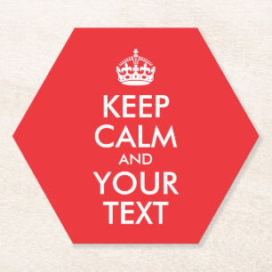 赤と白保CalmとYour Text ペーパーコースター
