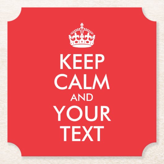 赤と白保CalmとYour Text ペーパーコースター (正面)