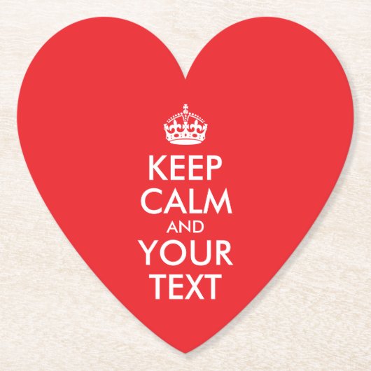 赤と白保CalmとYour Text ペーパーコースター (正面)