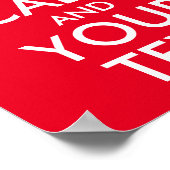 赤と白保CalmとYour Text ポスター (角)