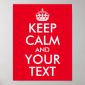 赤と白保CalmとYour Text ポスター (正面)