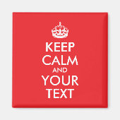 赤と白保CalmとYour Text マグネット (正面)