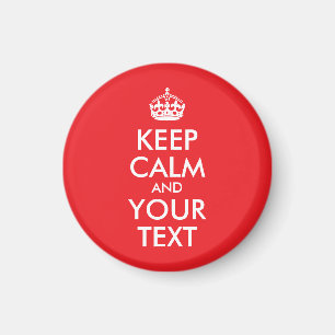 赤と白保CalmとYour Text マグネット