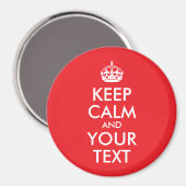 赤と白保CalmとYour Text マグネット (正面/裏面)
